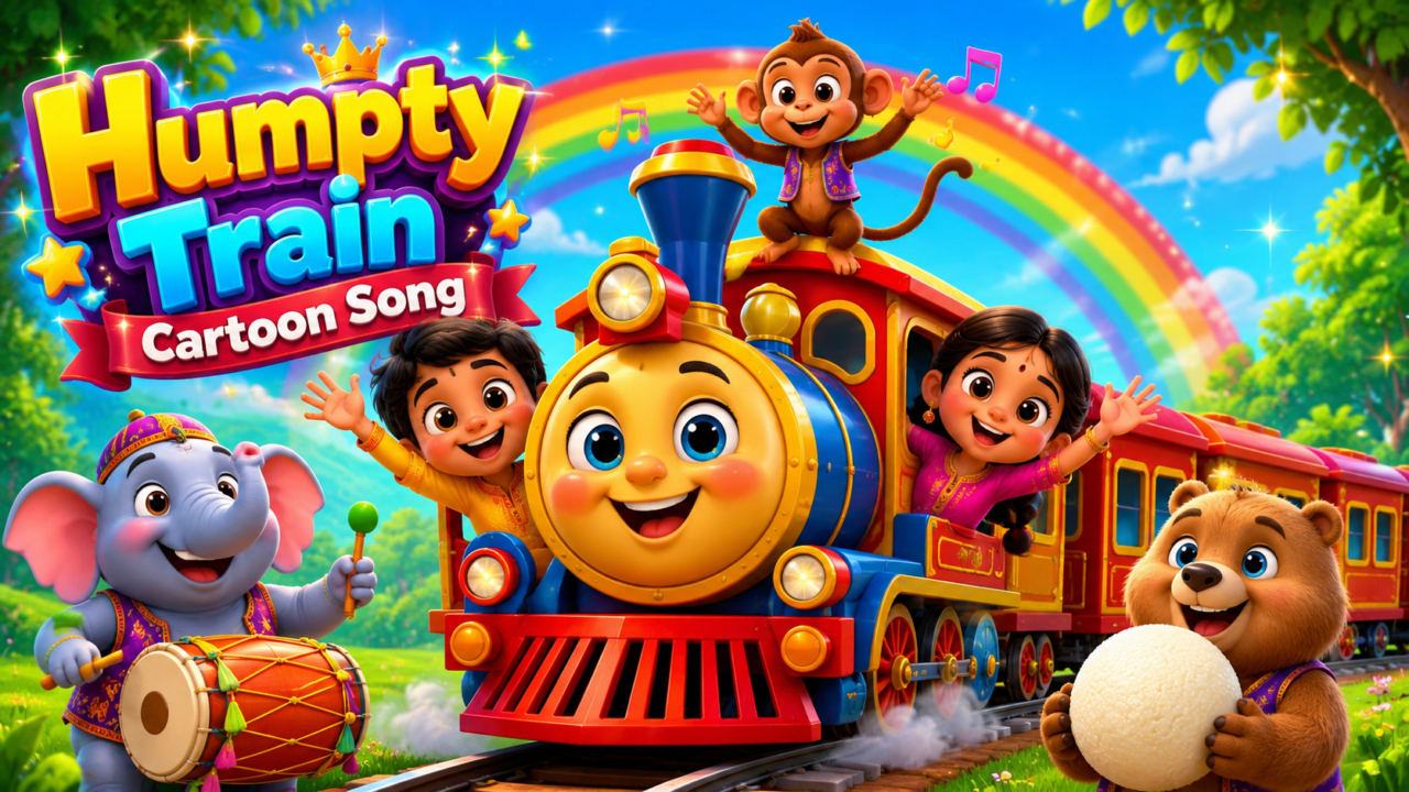 Humpty Train Cartoon Song 100% Free | Hindi Nursery Rhymes | Kids Cartoon